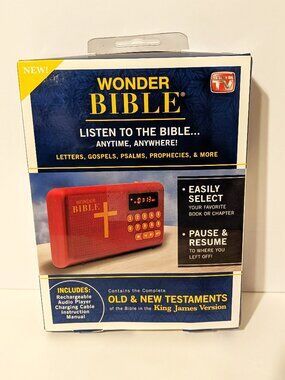 Wonder Bible KJV Talking Audio Bible Player King James Version - NEW/OPEN BOX